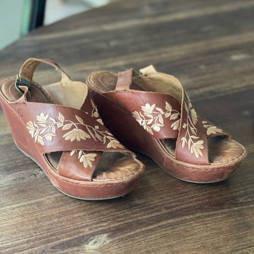 Born Floral Wedge Sandals